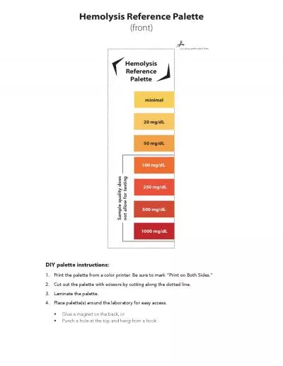 Hemolysis ReferencePalette