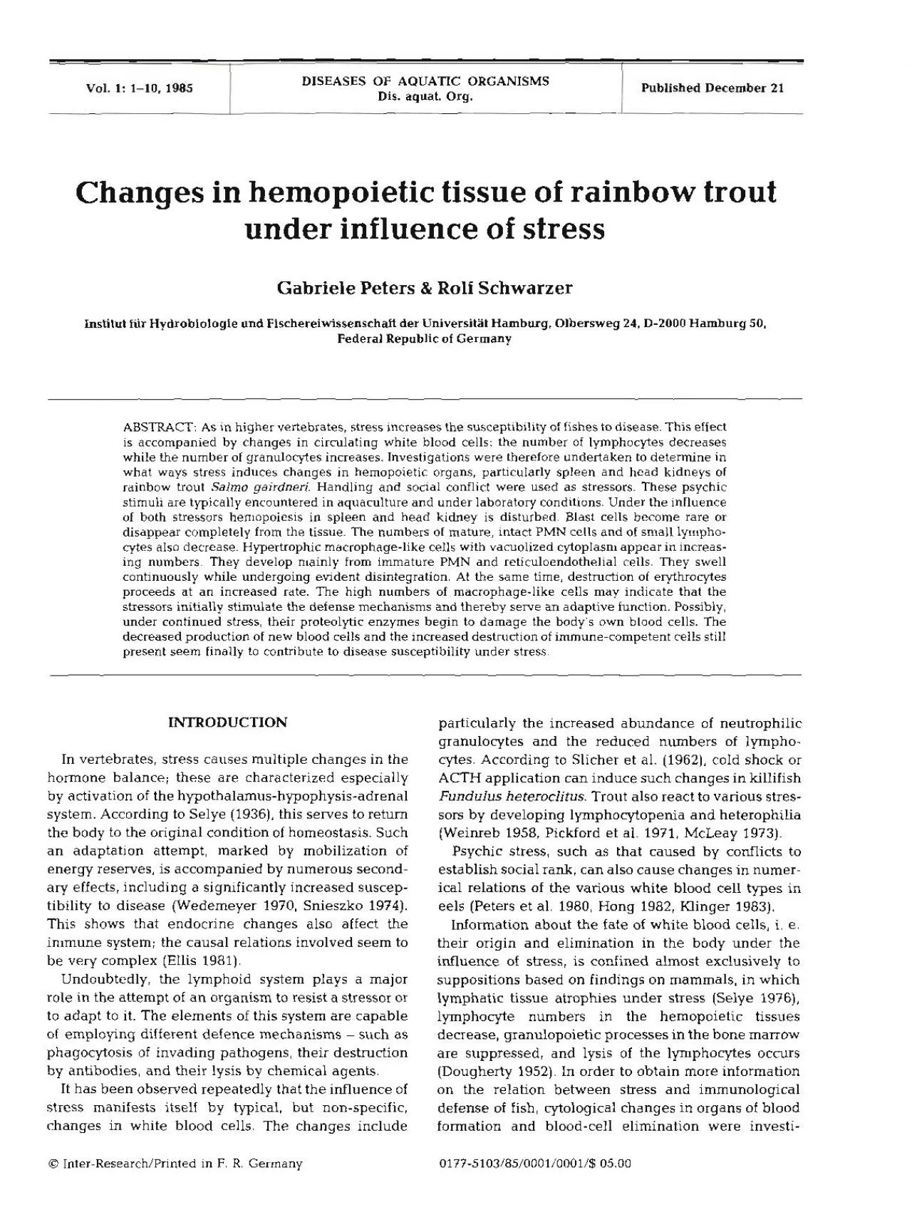 PDF-rainbow trout examined these primarily by kidney The organs were exa