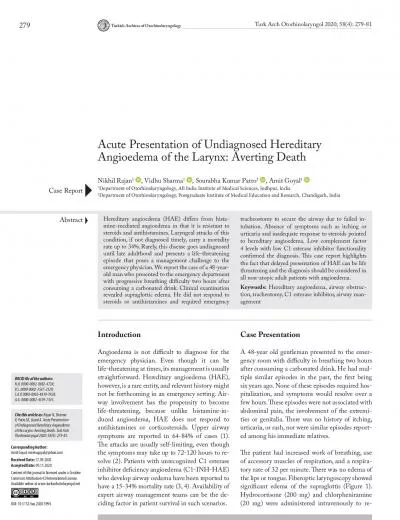 Acute Presentation of Undiagnosed Hereditary