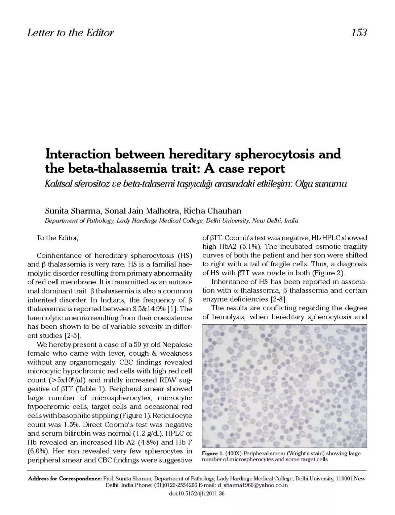 PDF-Letter to the EditorInteraction between hereditary spherocytosis and t