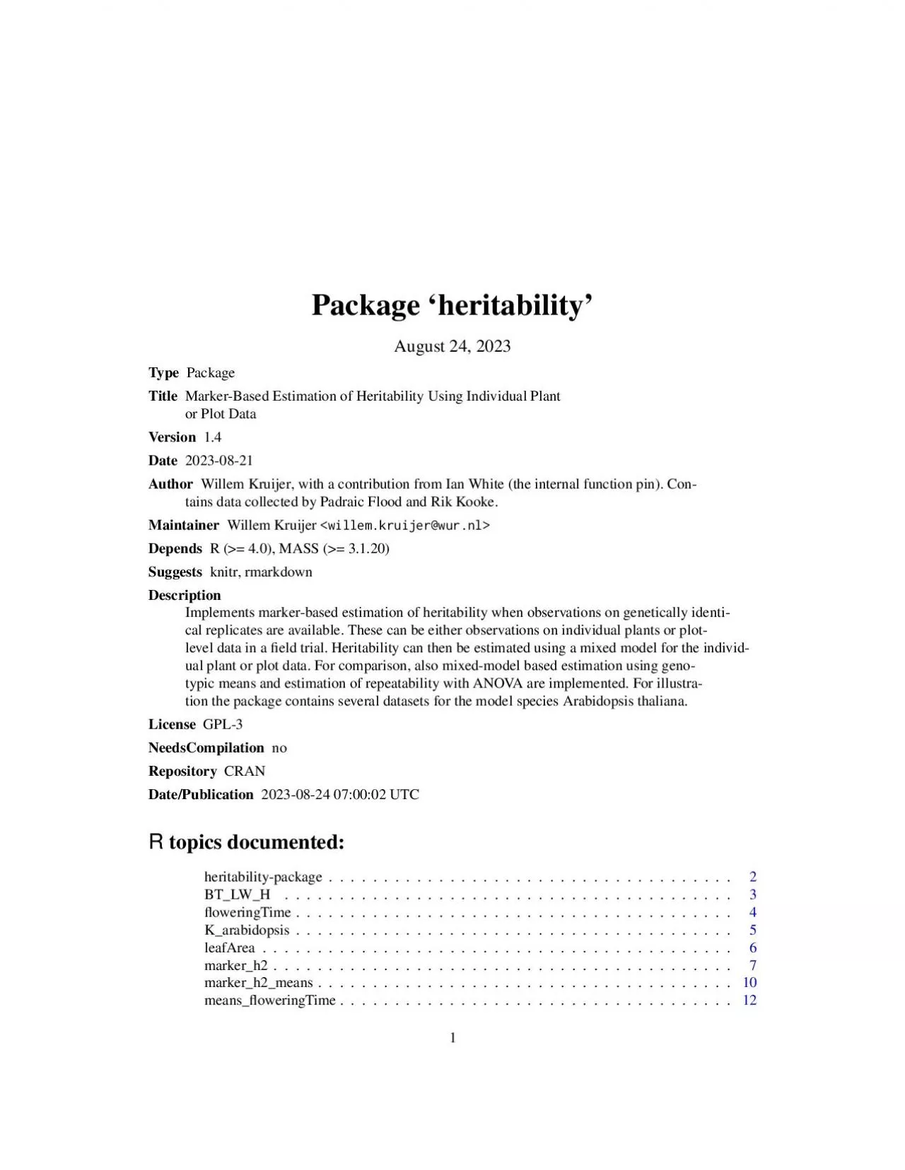 PDF-PackageheritabilityOctober132022TypePackageTitleMarkerBasedEstimat