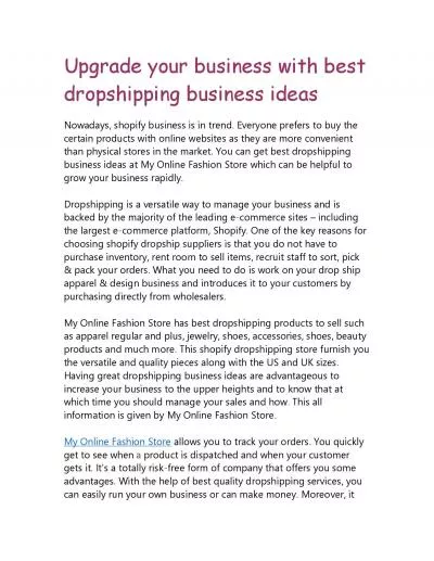 Upgrade your business with best dropshipping business ideas