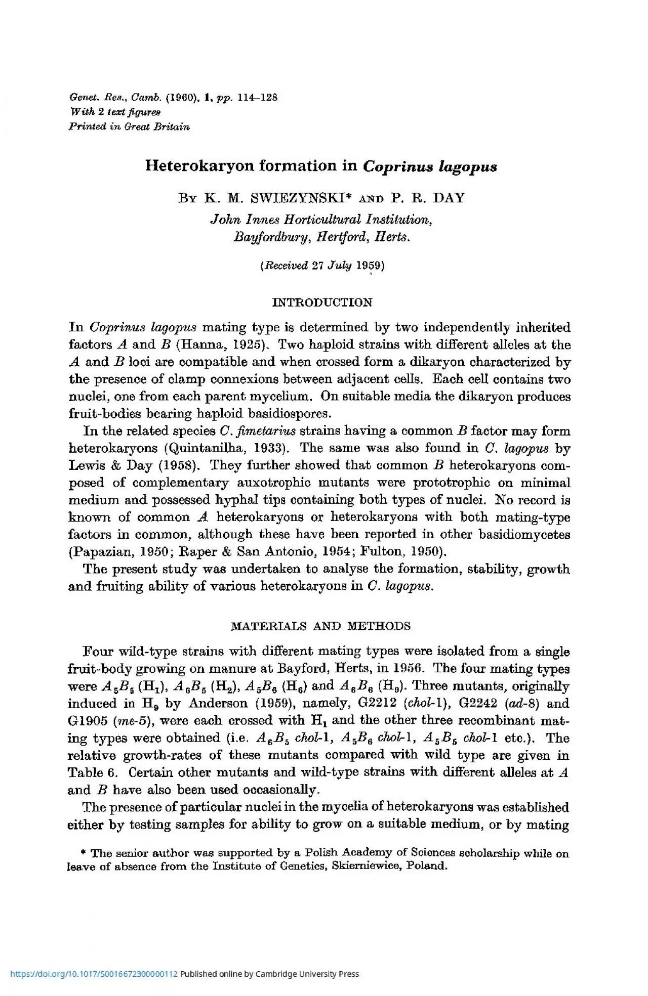 PDF-Qenet Res Camb 1960 1 pp 11412With 2 text figuresPrinted in G