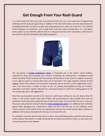 Get Enough From Your Rash Guard