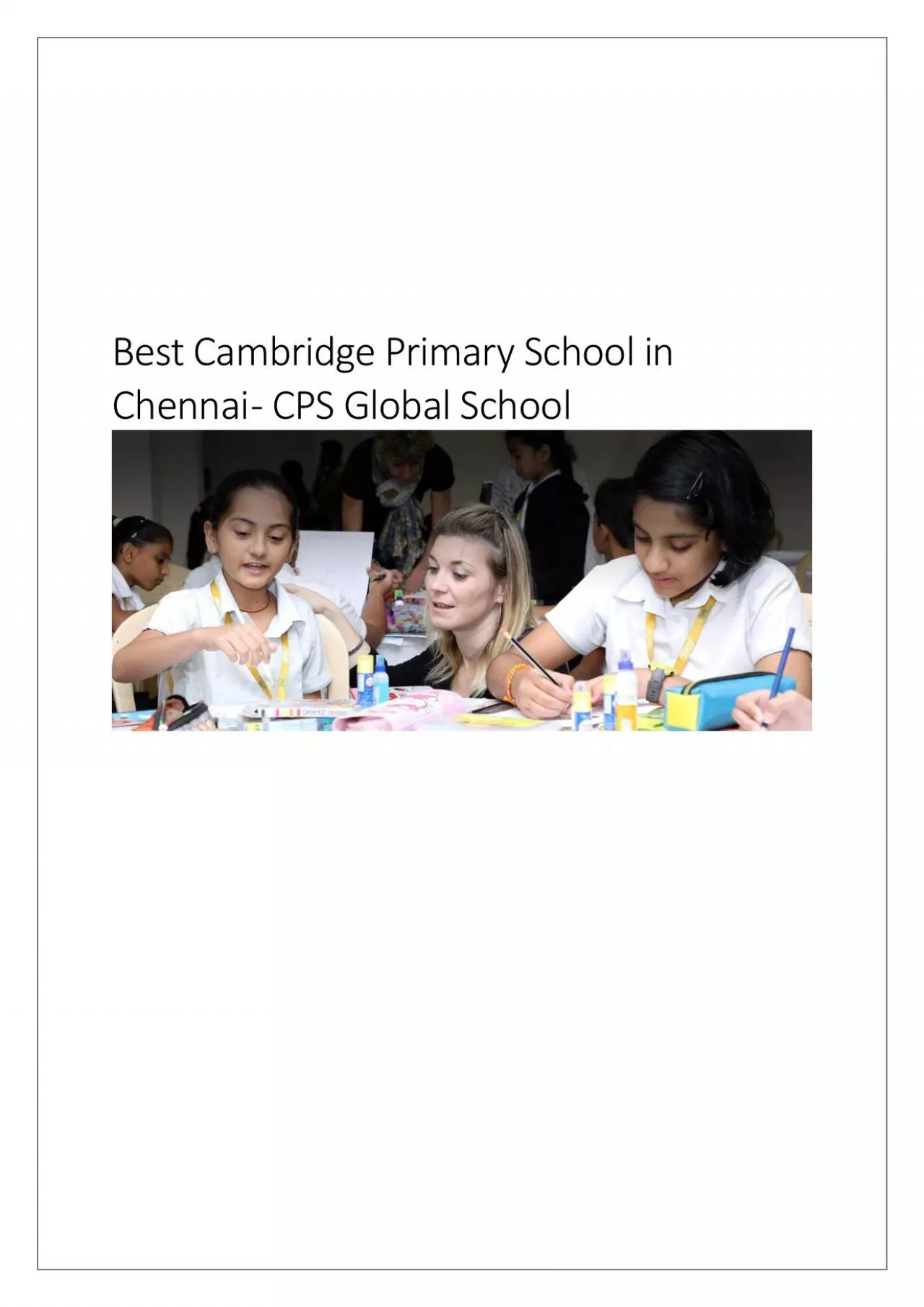 PDF-Best Cambridge Primary School in Chennai - CPS Global School