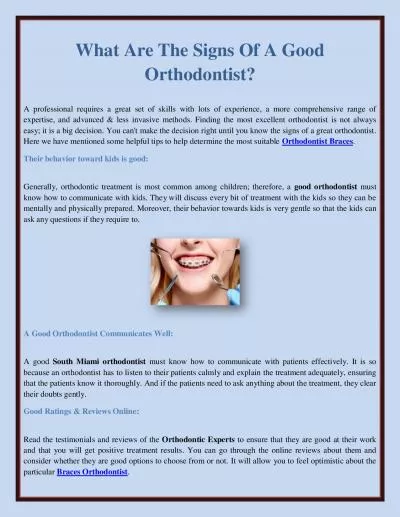What Are The Signs Of A Good Orthodontist?