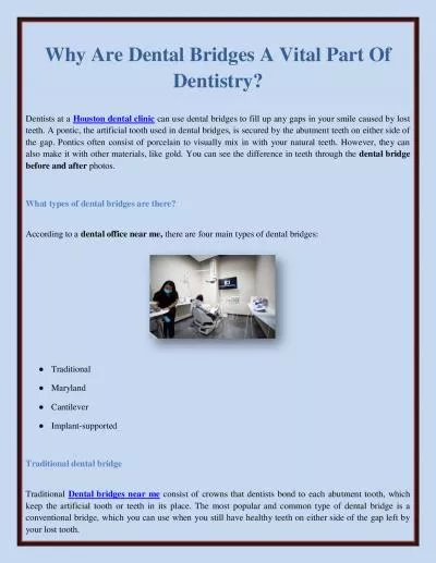 Why Are Dental Bridges A Vital Part Of Dentistry?