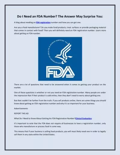 Do I Need an FDA Number? The Answer May Surprise You