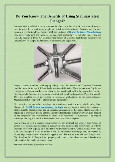 Do You Know The Benefits of Using Stainless Steel Flanges?