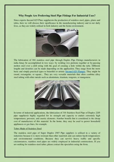 Why People Are Preferring Steel Pipe Fittings For Industrial Uses?