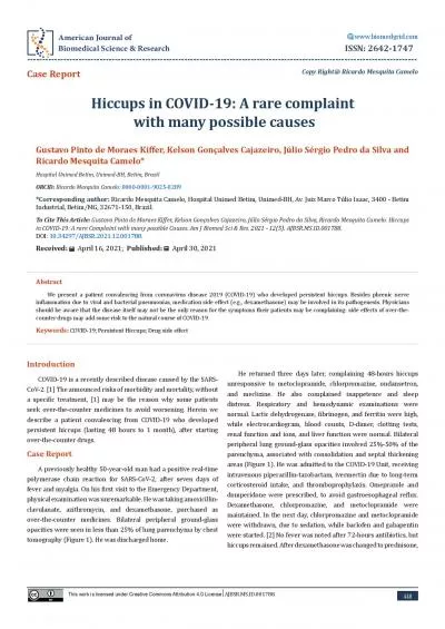 Hiccups in COVID19 A rare complaint