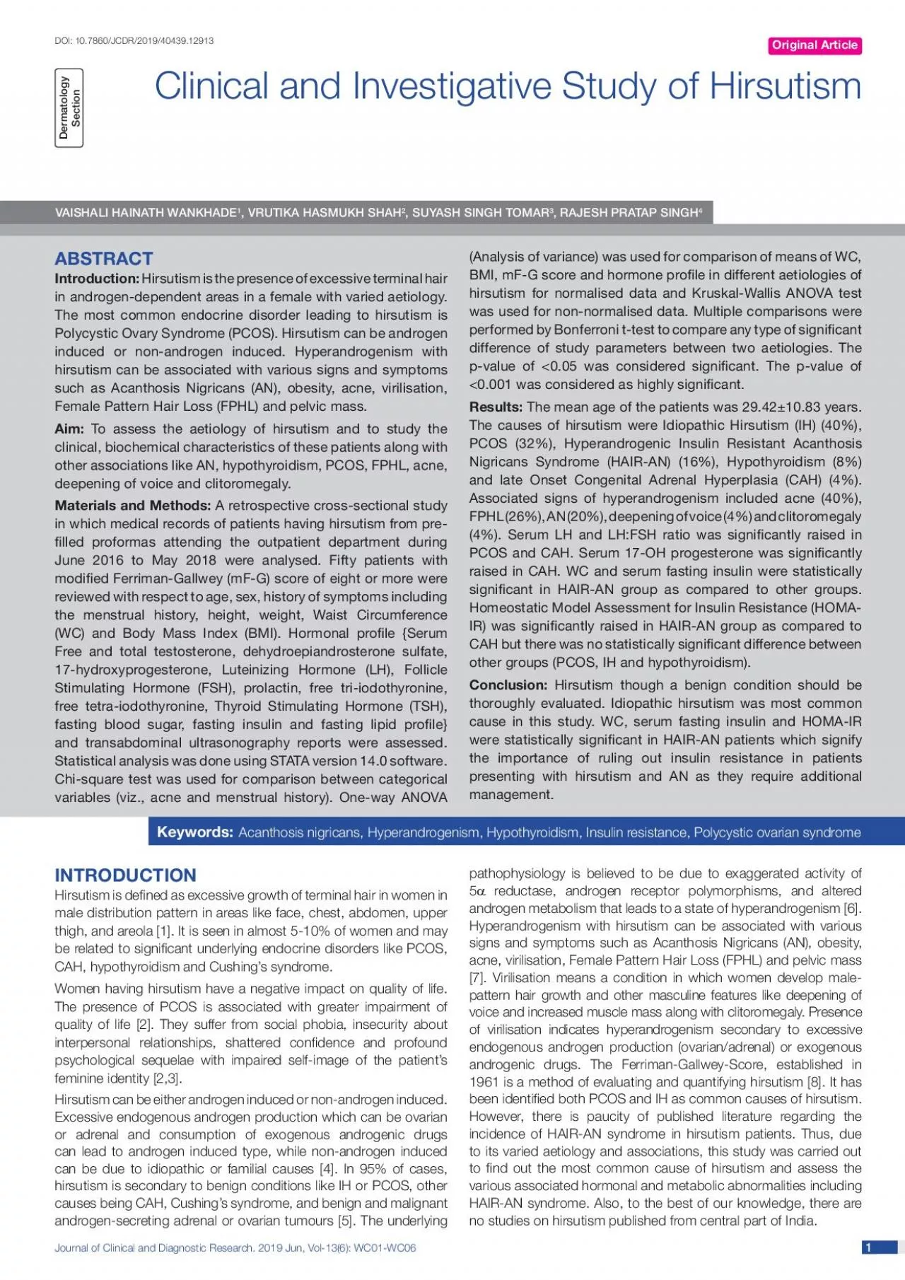 PDF-Journal of Clinical and Diagnostic Research 2019 Jun Vol136 WC01