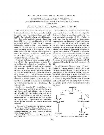 HISTAMINEMETABOLISMINHUMANDISEASEtBYGILDONNBEALLtANDPAULPVANARSDEL