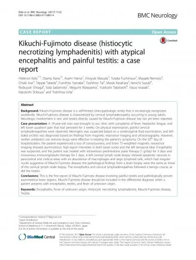 BackgroundKikuchiFujimotodiseaseKFDorhistiocyticnecrotizinglympha