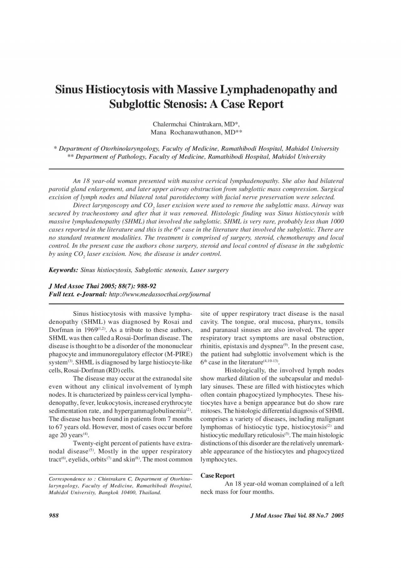 PDF-Department of Otorhinolaryngology Faculty of Medicine Ramathibodi