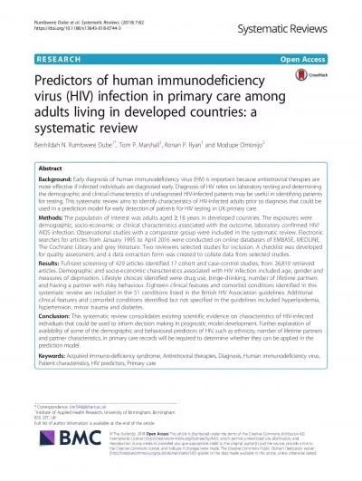 BackgroundHumanimmunodeficiencyvirusHIVisaretroviralinfectionthatwea