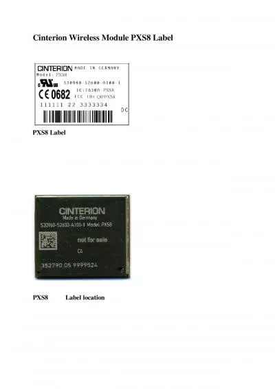 Cinterion Wireless Module PXS8Label