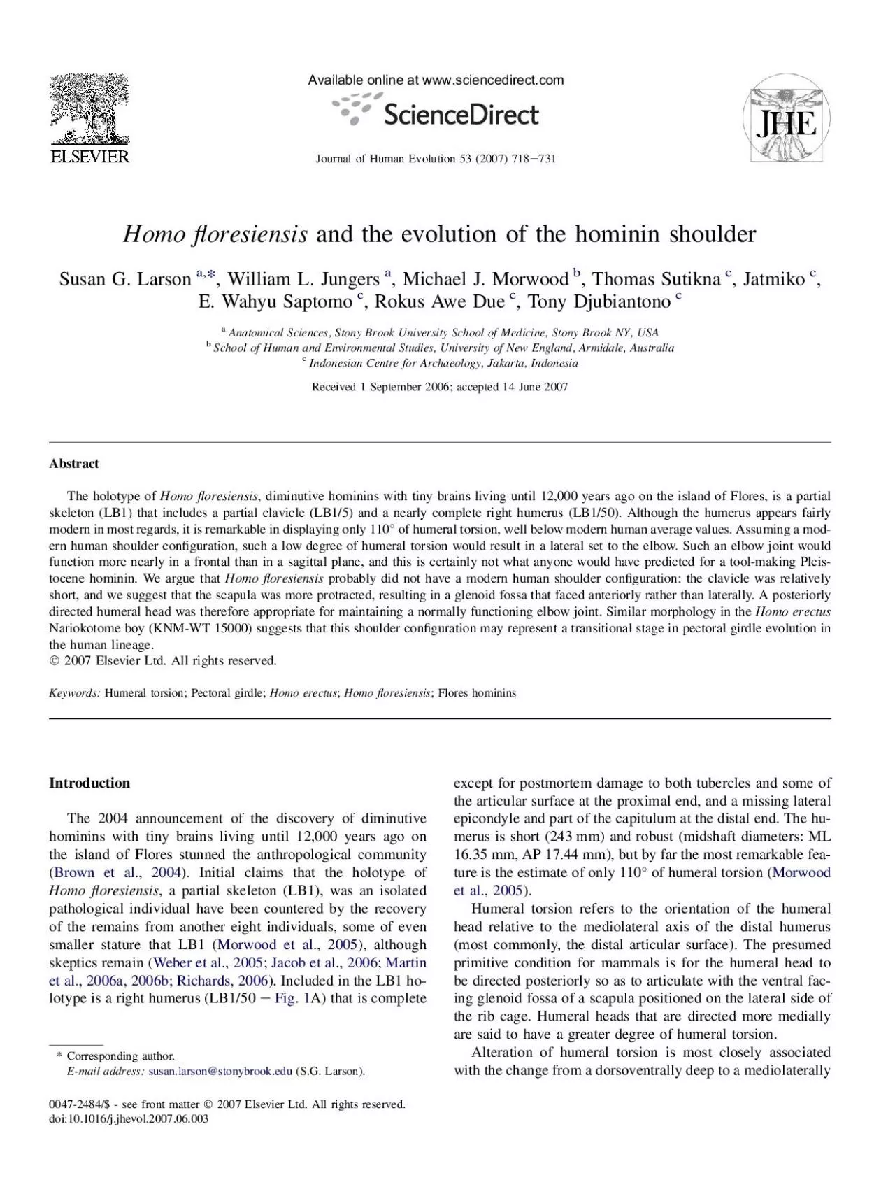 PDF-HomooresiensisandtheevolutionofthehomininshoulderSusanGLarsonWillia