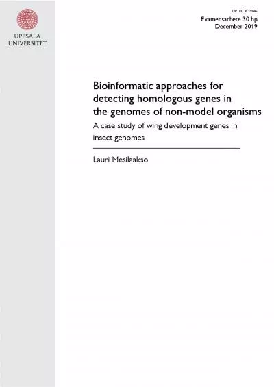 UPTEC X 19045Examensarbete 30 hpDecember 2019Bioinformatic approaches