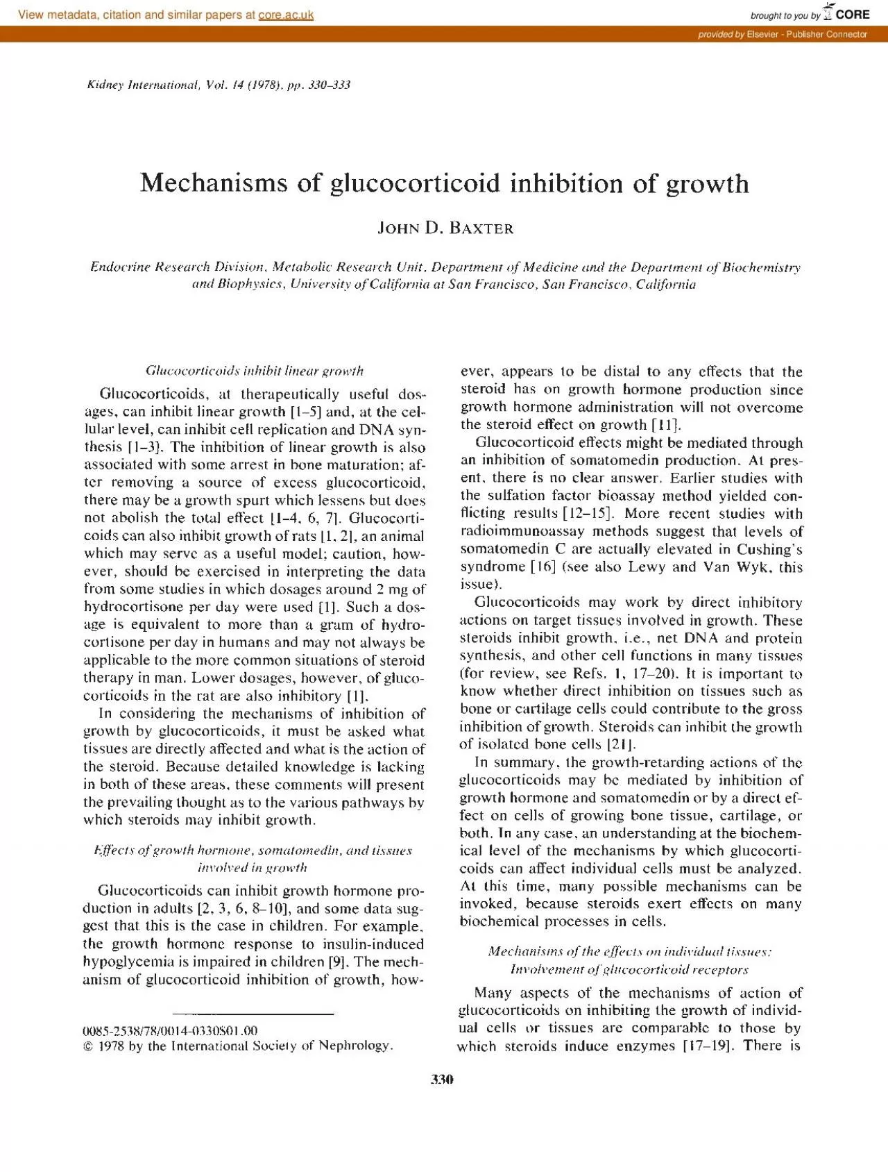 PDF-Kidney International Vol 14 1978 PP330333Mechanisms of glucocor