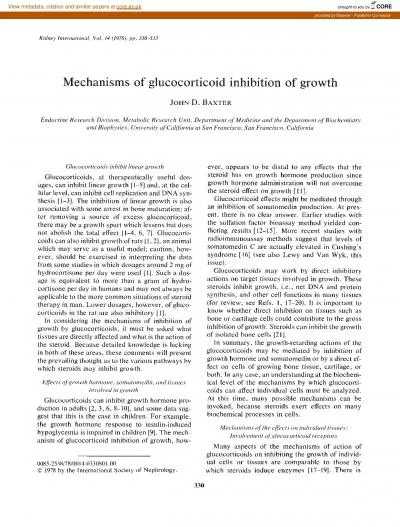 Kidney International Vol 14 1978 PP330333Mechanisms of glucocor