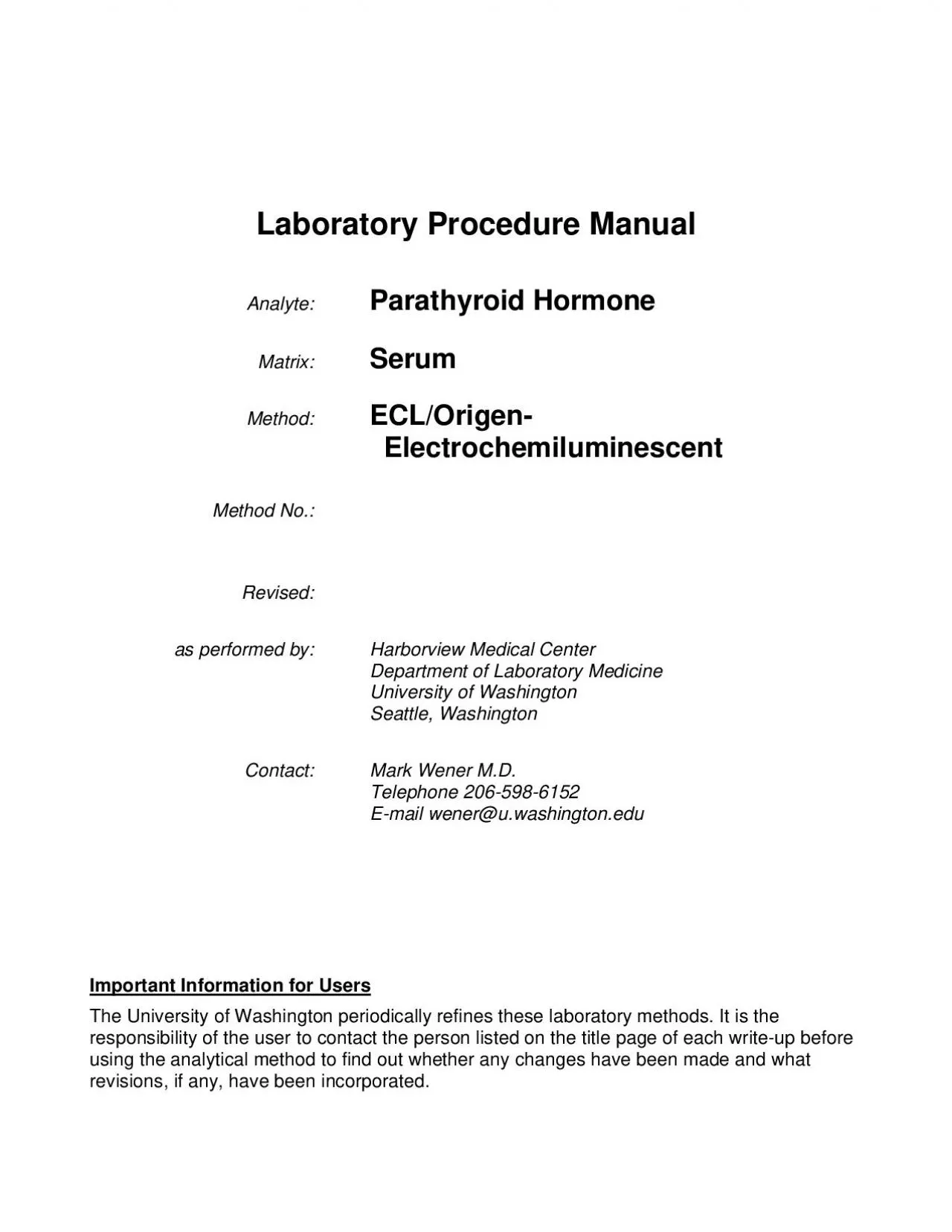 PDF-Parathyroid Hormone in Serum