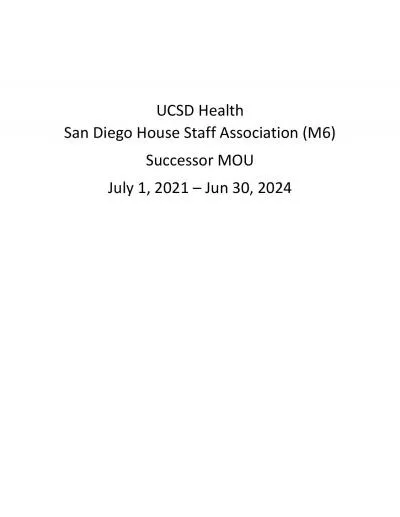 UCSD Health San Diego House Staff Association M6Successor MOU July 1