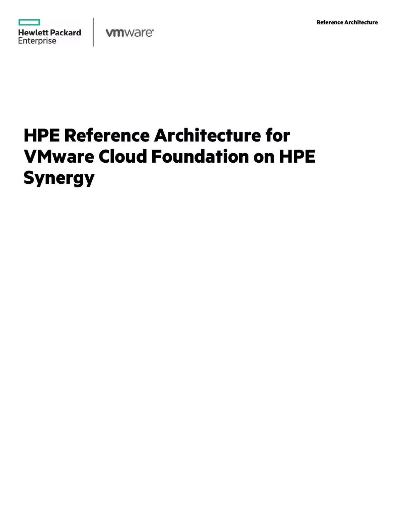 PDF-PE Reference Architecture for VMware Cloud Foundation on HPE Synergy