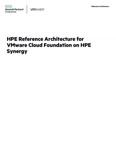 PE Reference Architecture for VMware Cloud Foundation on HPE Synergy