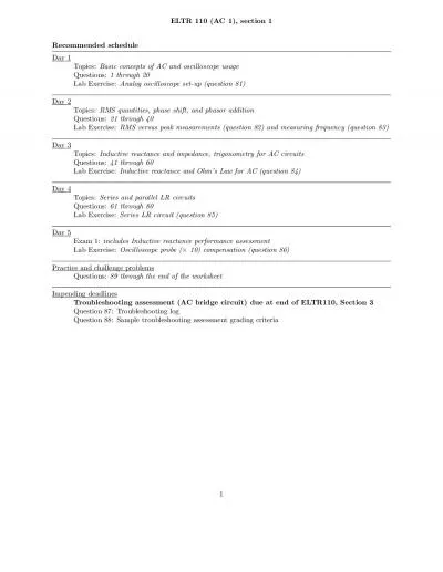 ELTR110AC1section1Recommendedschedule