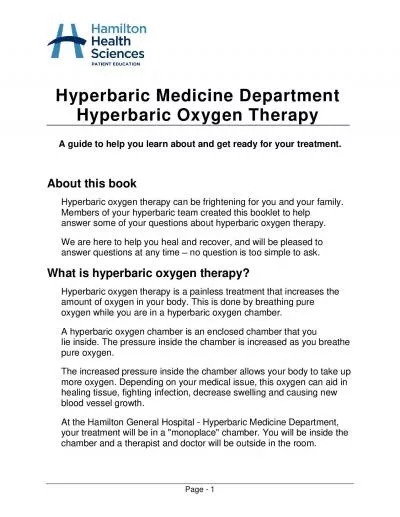 Hyperbaric Medicine Department