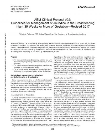 ABMProtocolABMClinicalProtocol22GuidelinesforManagementofJaundiceint