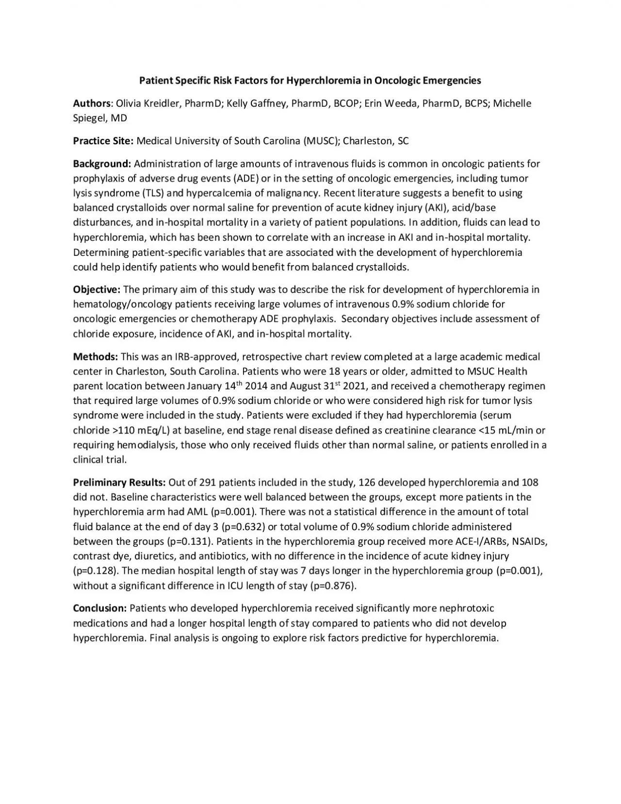 PDF-Patient Specific Risk Factors for Hyperchloremia in Oncologic Emergenc