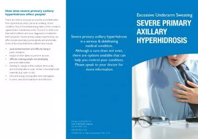 Excessive ndearm Sweating 150 Sevee  AxillaryHypehidrosis