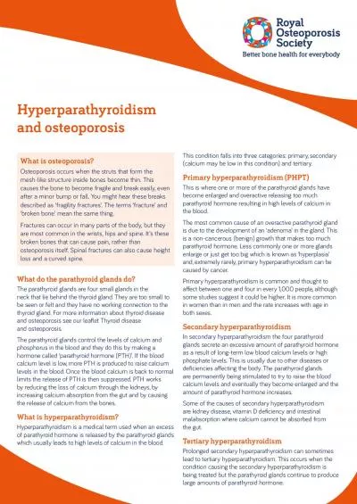 Hyperparathyroidismand osteoporosisWhat do the parathyroid glands doT