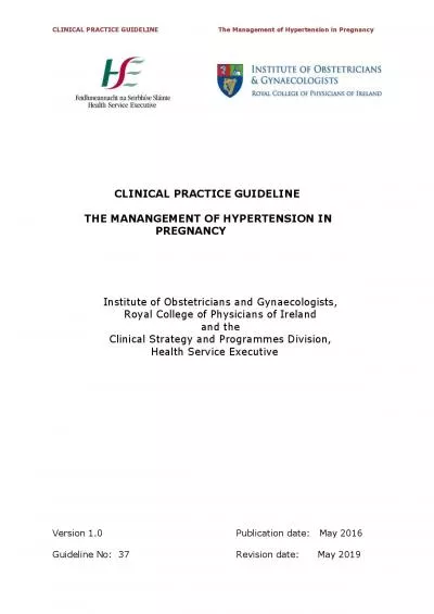CLINICAL PRACTICE GUIDELINE