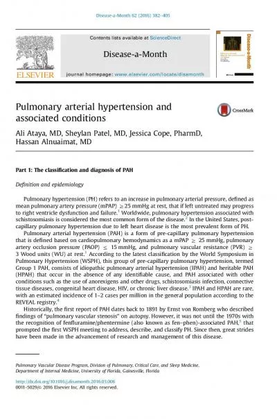 PulmonaryarterialhypertensionandassociatedconditionsAliAtayaMDSheyla