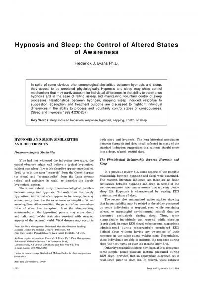 Sleep and Hypnosis 14 1999