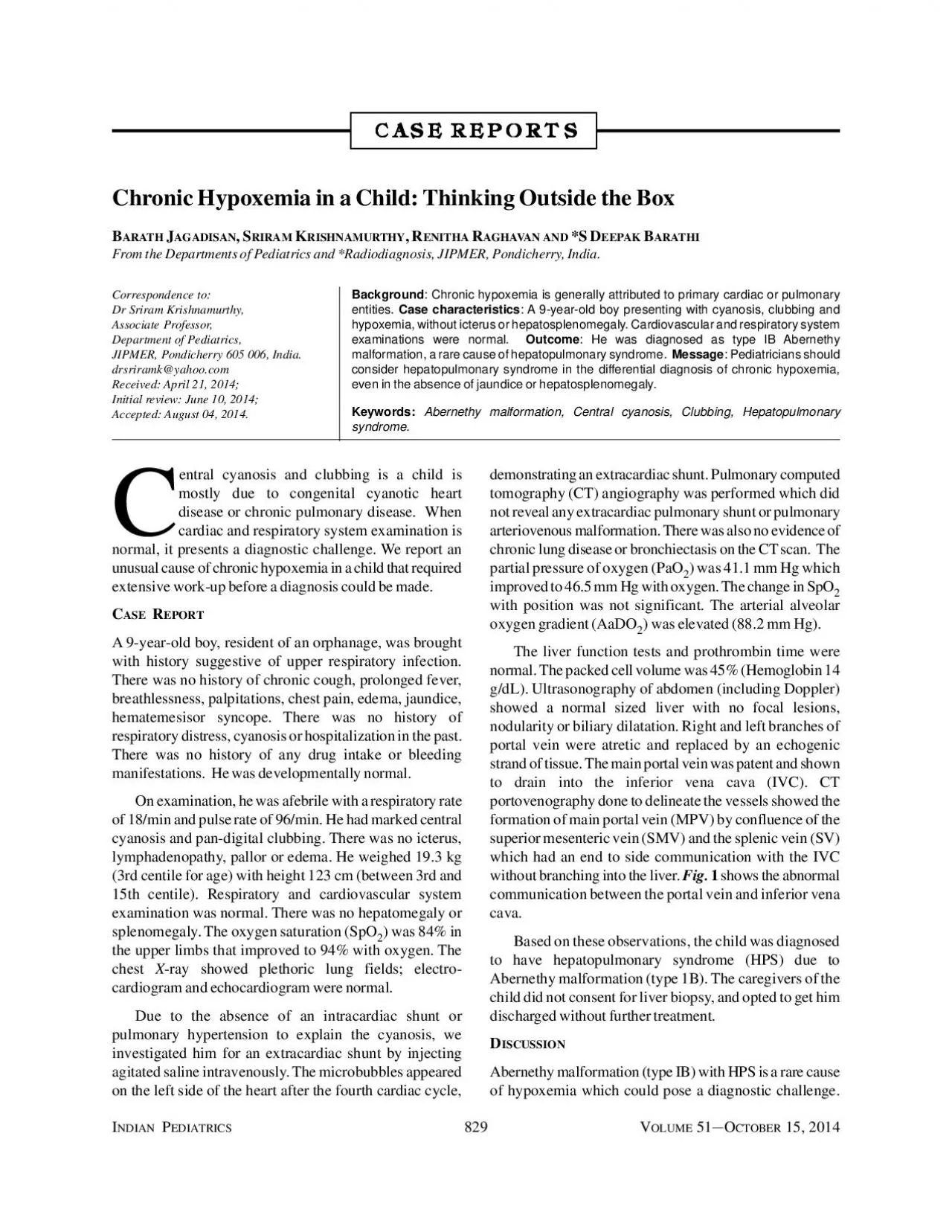 PDF-Chronic Hypoxemia in a Child Thinking Outside the BoxARATHRISHNAMURTH