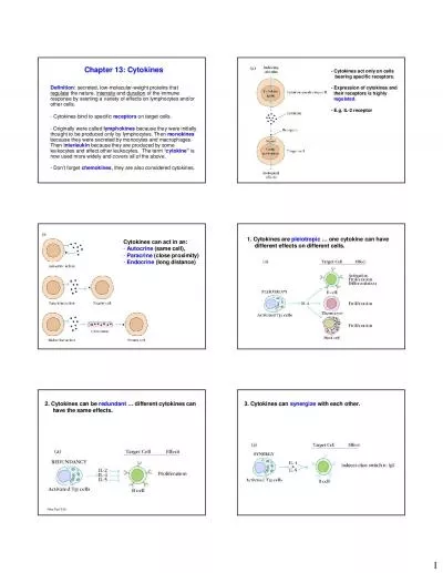 Chapter 13 CytokinesDefinition