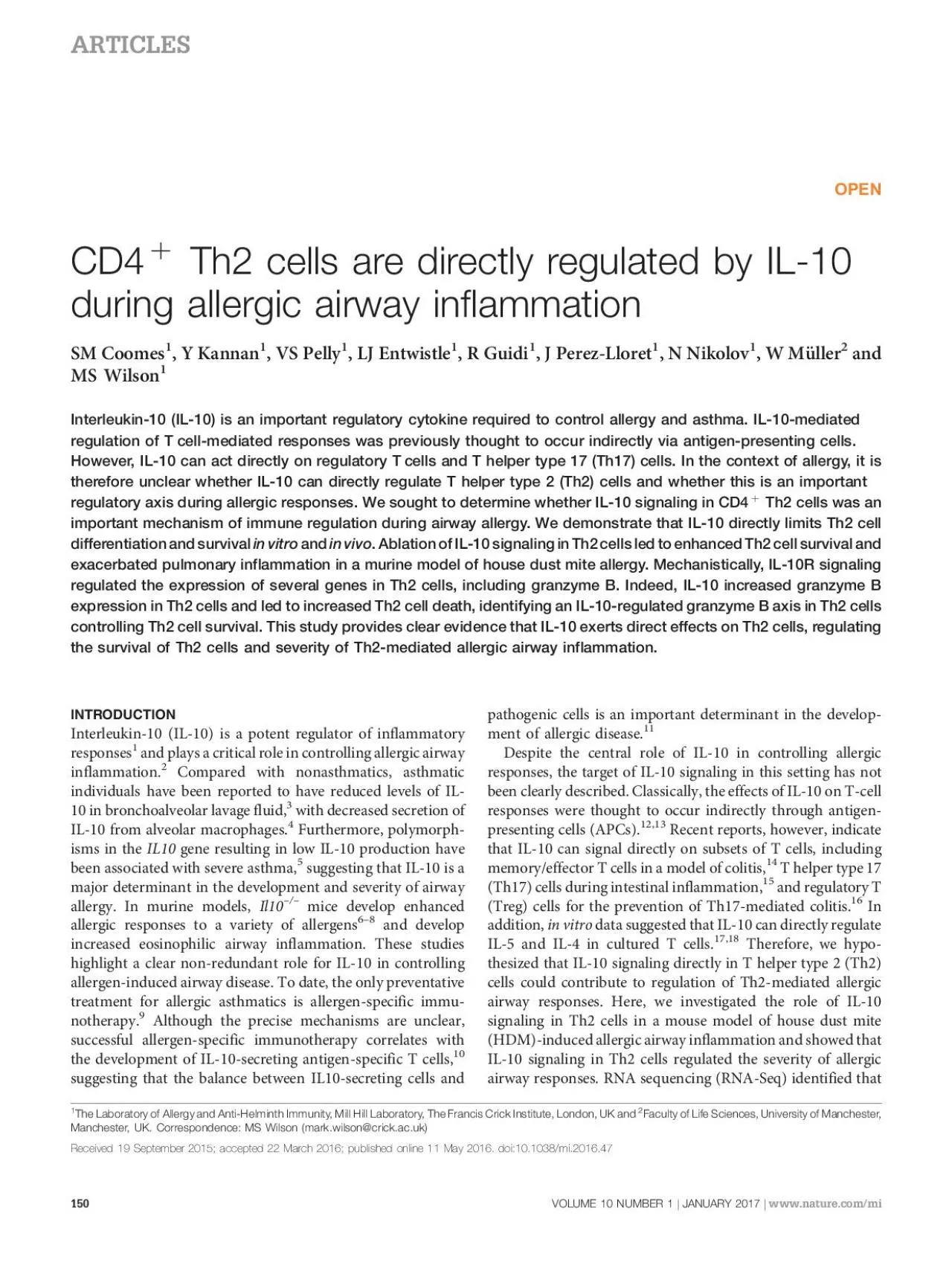 PDF-Th2cellsaredirectlyregulatedbyIL10duringallergicairwayinflammationSMC