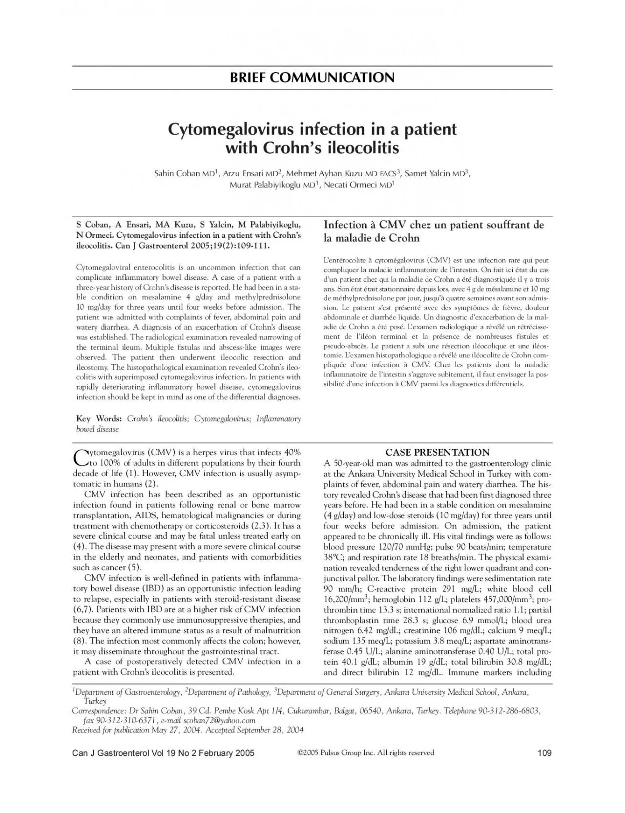 PDF-Can J Gastroenterol Vol 19 No 2 February 2005 Arzu Ensari Mehmet Ay