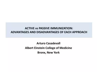 PASSIVE IMMUNIZATION