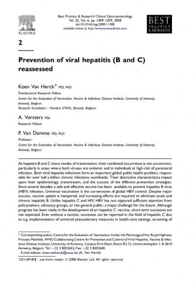 PreventionofviralhepatitisBandCreassessedKoenVanHerckMDPhDPostdocto