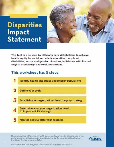 Identify health disparities and priority populations