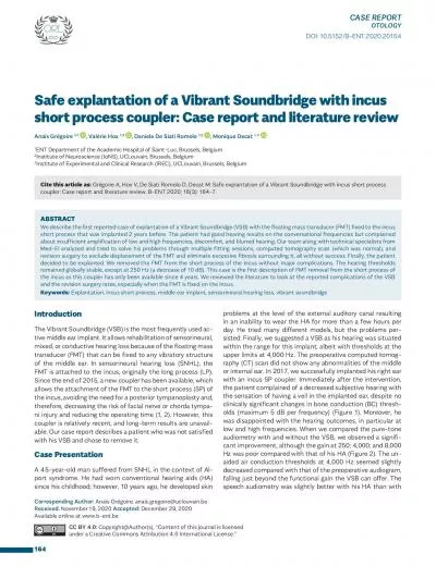 Safe explantation of a Vibrant Soundbridge with incus