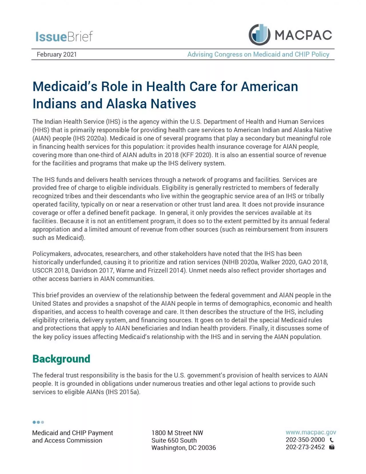 PDF-February 2021Advising Congress on Medicaid and CHIP Policy