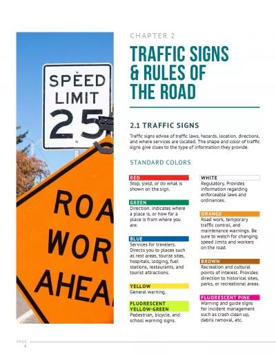 CHAPTER 2 TRAFFIC SIGNS  RULES OF THE ROAD