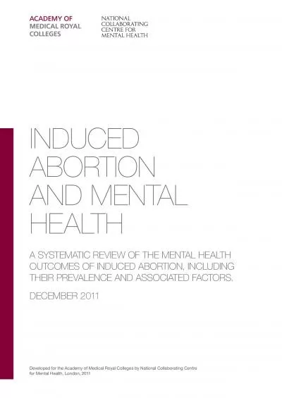 INDUCED ABORTION AND MENTAL HEALTH