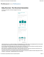 The latest Pew survey finds that the boomers' glum assessments about t